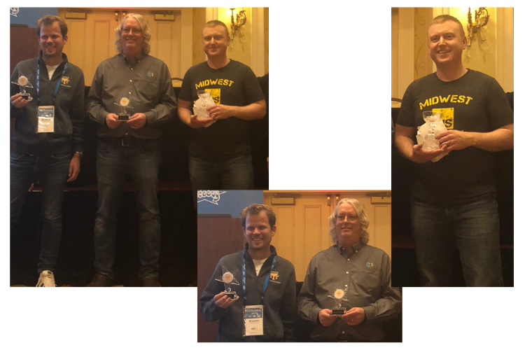 Eric Helgeson, Graeme Rocher, and Jeff Scott Brown were honored at G3 Summit 2017 for their contributions to the Grails framework.